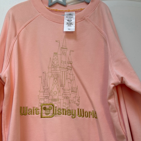 Disney Peach Sweatshirt with Castle Design stain on sleeve - Picture 8 of 10
